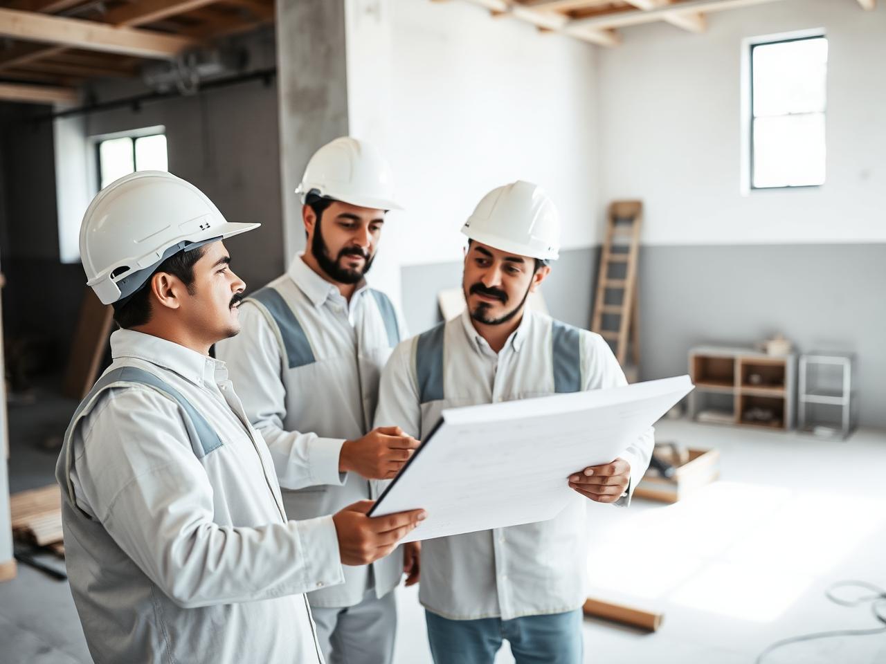 Equipa Neutral Evolution em obra a analisar plantas